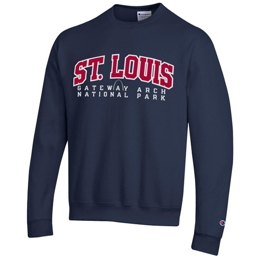St. Louis-Gateway Arch Applique Navy Crew Sweatshirt 680